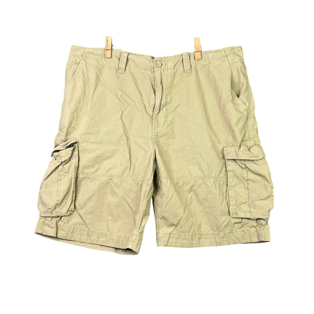 Nautica Cargo Shorts Men's 44* Khaki  Ripstop Cotton Utility Casual Outdoor Work